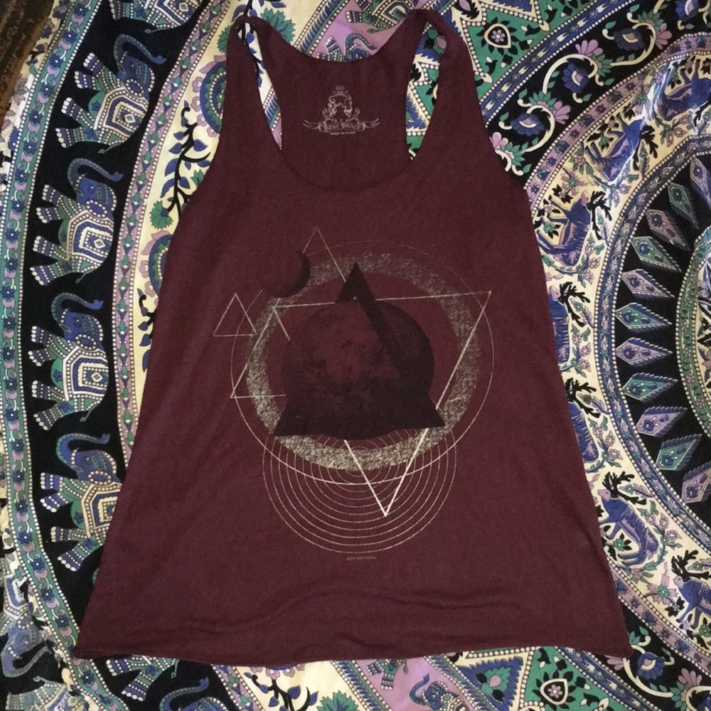 Purple geometric soft tank top